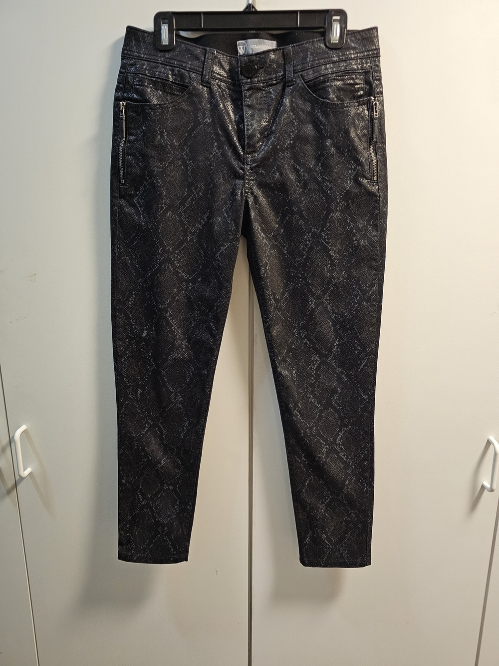 Wit & Wisdom Black Snake-Print Skinny Jeans